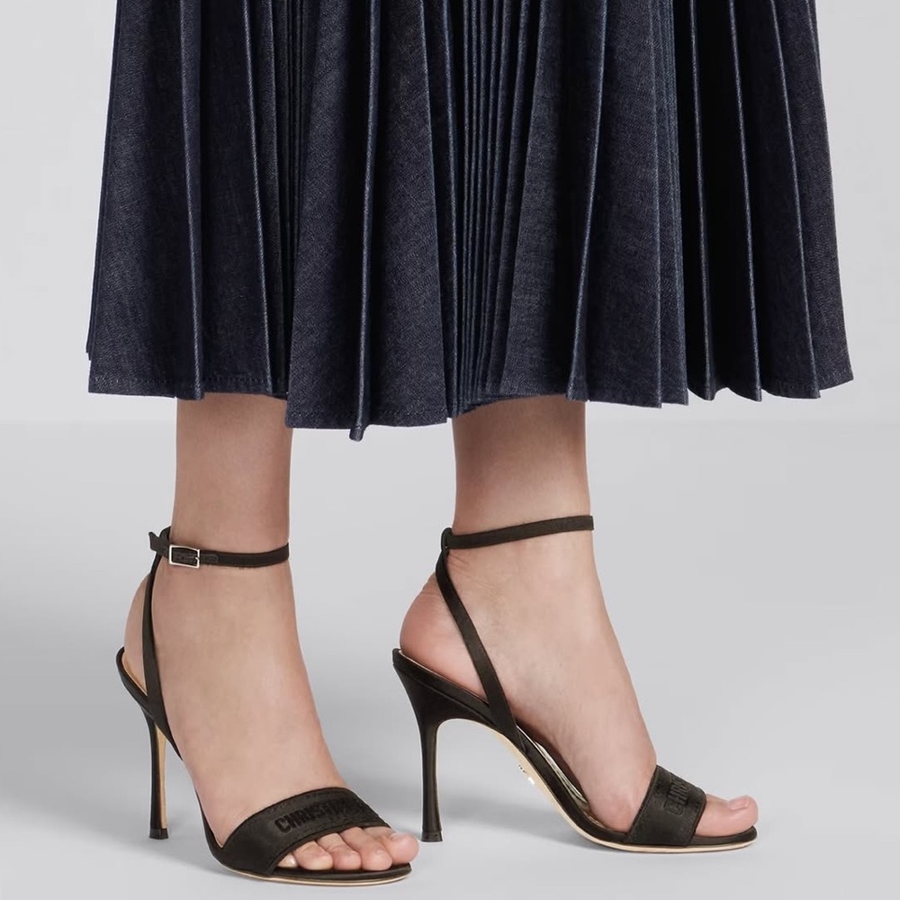 Christian Dior Dway Heeled Sandal Logo 34 black
